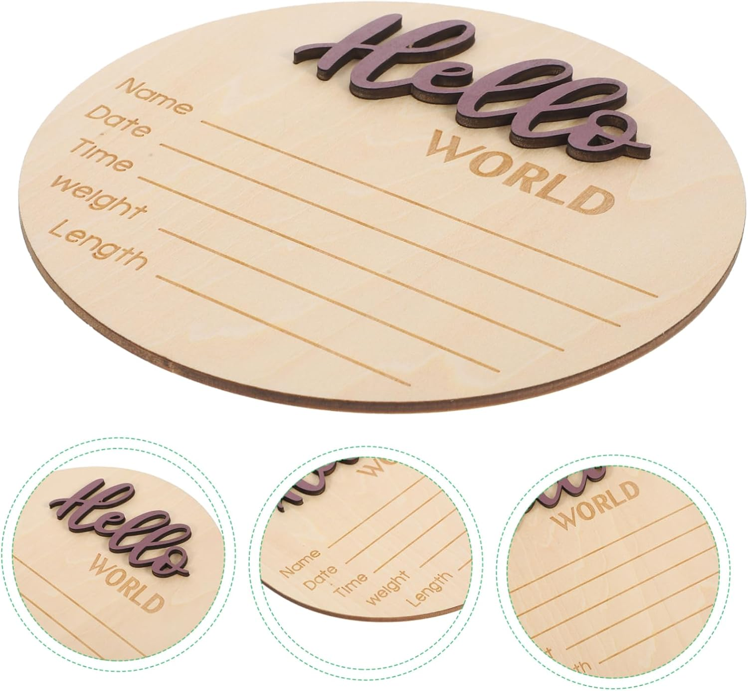 INOOMP Newborn Name Sign Birth Announcement Plaque Wooden Photography Prop Home Decor image number 3