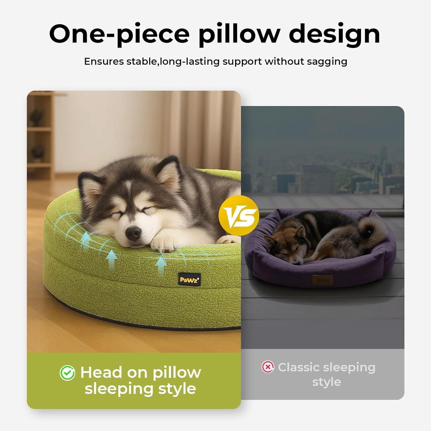 Pawz Orthopedic Dog Bed, Calming Donut Dog Bed,Pet Bed with Supportive Memory Foam,Machine Washable Dog Mat with Removable Cover,Anti-Slip,Waterproof Dog Bed Sofa for Extra Extra Large Dog(Green)