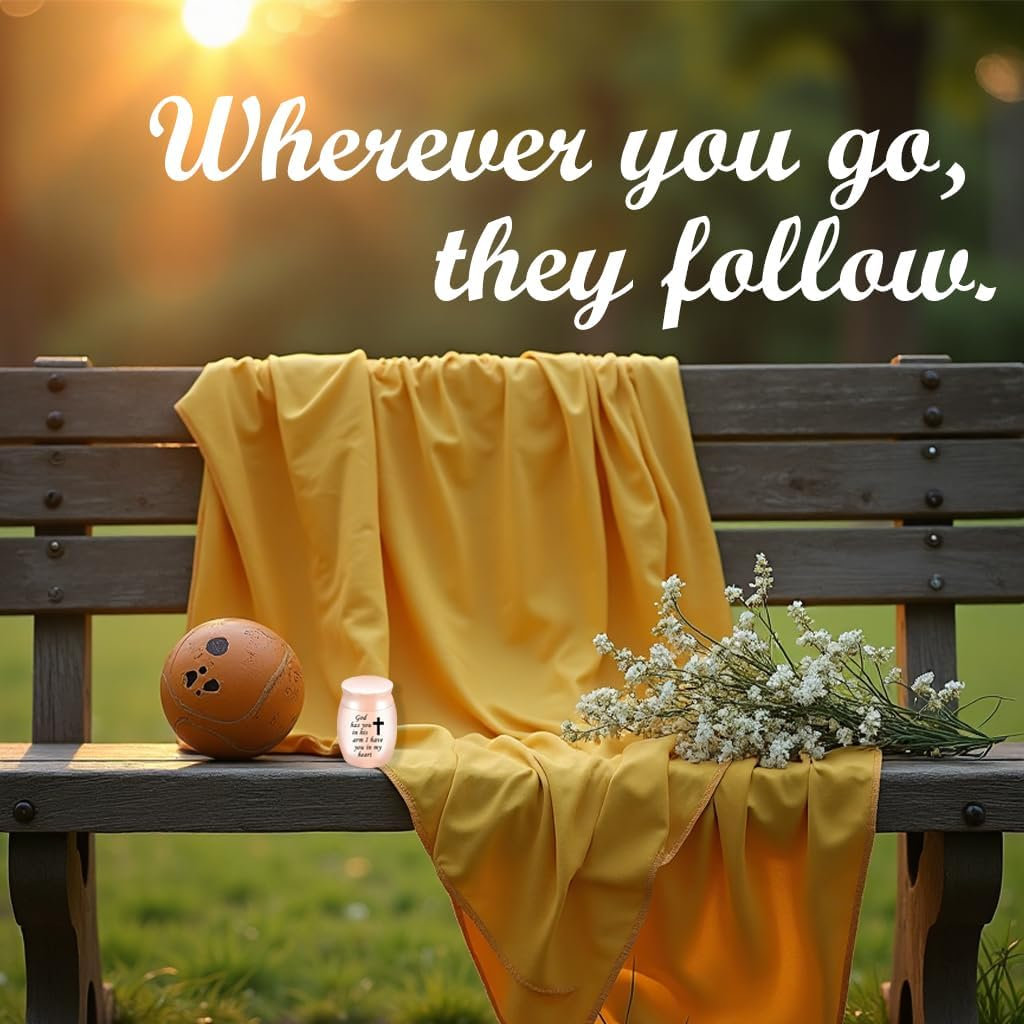 Pet Memorial Urns for Ashes, Keepsake Memorial Urns Teeth Hair, Rose Gold-Plated Stainless Steel Jars for Cat Keepsake Loss of Dog Sympathy Gift image number 3