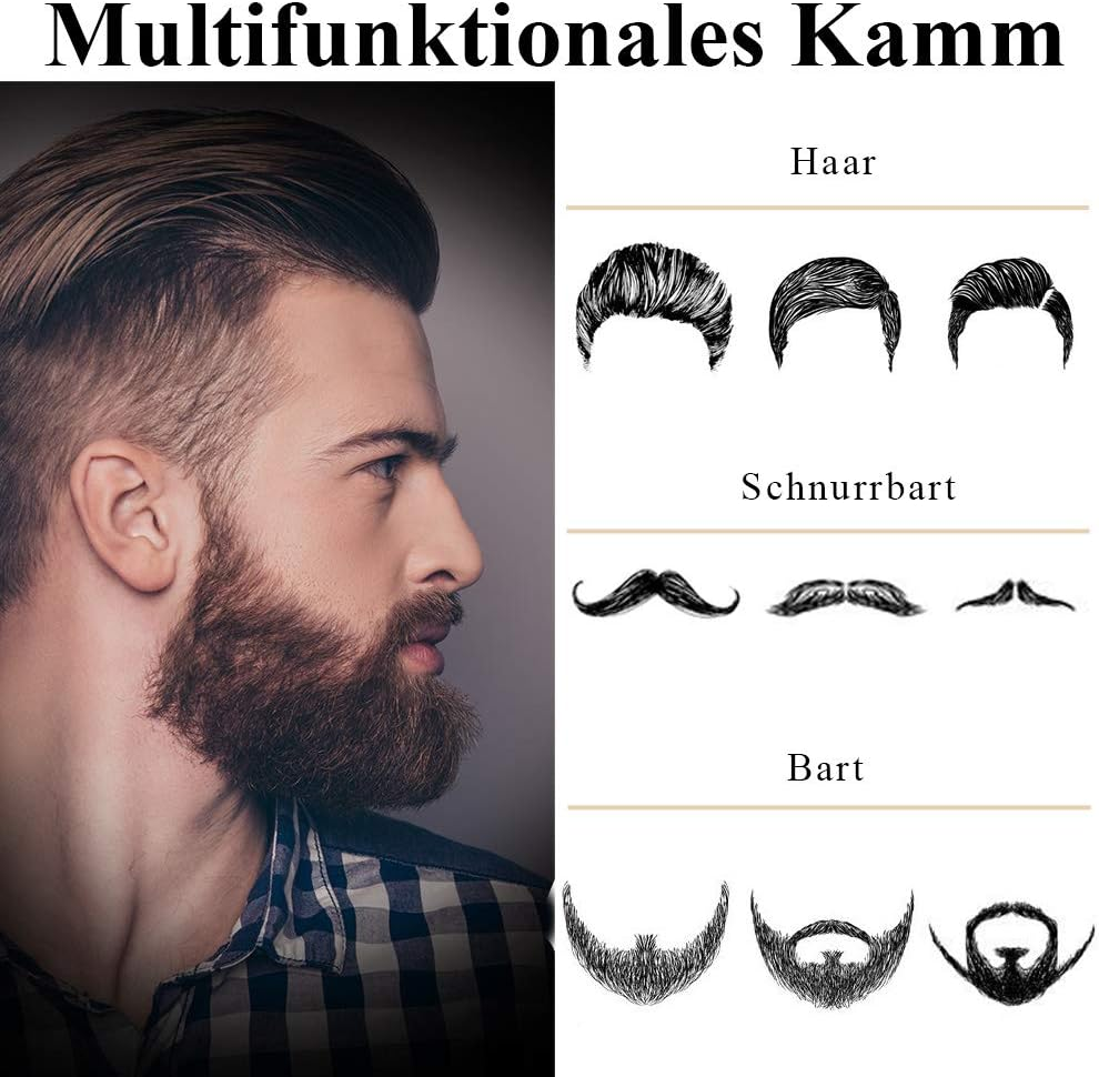 Ahfulife Foldable Metal Comb and Beard Comb - Multifunctional Pocket Comb with Bottle Openers - Anti-Static Stainless Steel Care Comb - Presented in Gift Box image number 3