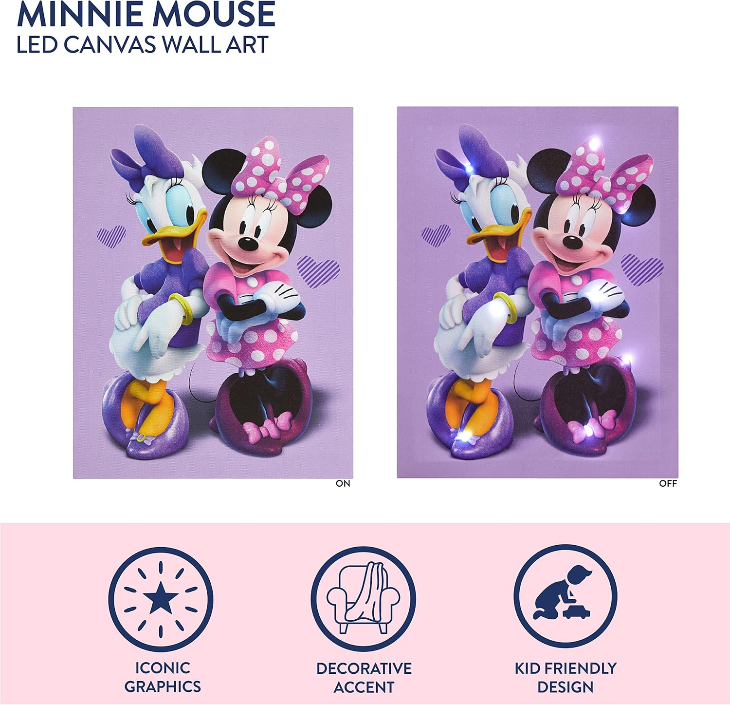 Idea Nuova Disney Minnie Mouse Canvas LED Wall Art,Childrens Wall Hanging D&eacute;cor,11.5"X15.75" - Avengers image number 7