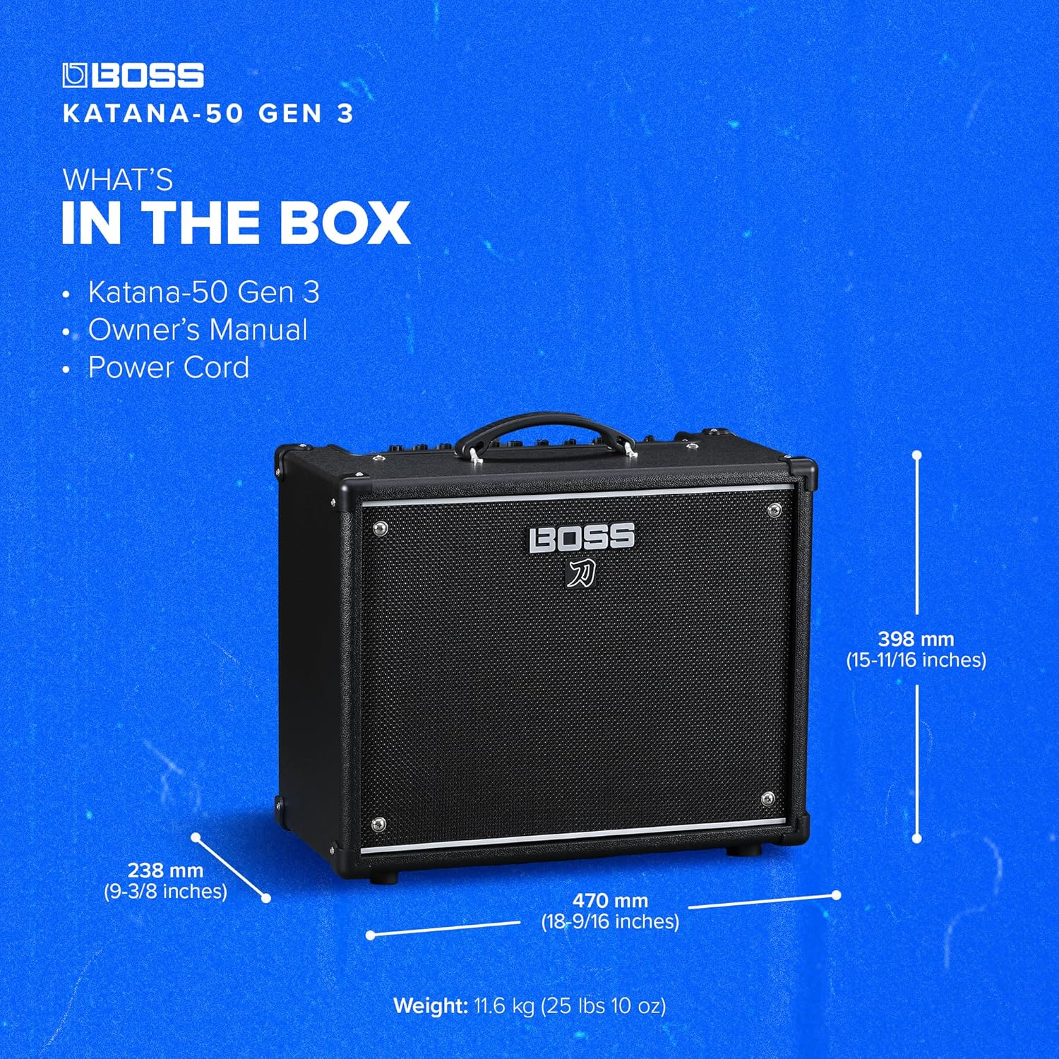 BOSS Katana-50 Gen 3 Guitar Amplifier | Compact 50-Watt Combo Amp | Custom 12-Inch Speaker | Evolved Tube Logic Sound | 12 Amp Characters | Onboard BOSS Effects | Advanced Connectivity & More image number 3