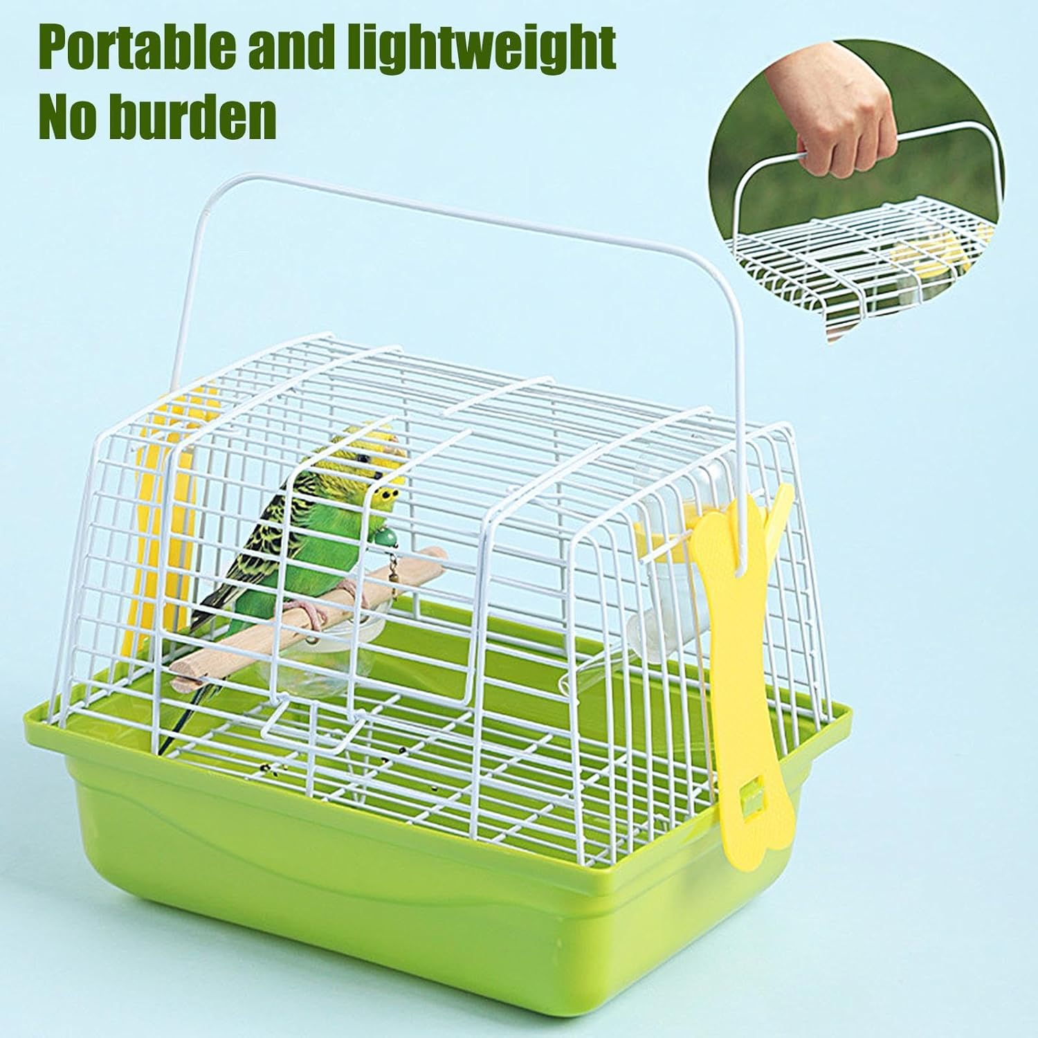 Portable Bird Cage - Bird Carrier Travel Cage, Bird Carrying Accessory | Breathable Parrot Handbag with Handle, Large Opening Small Animals Hamster Carrier Bag for Cockatiels Lovebirds Budgies image number 3