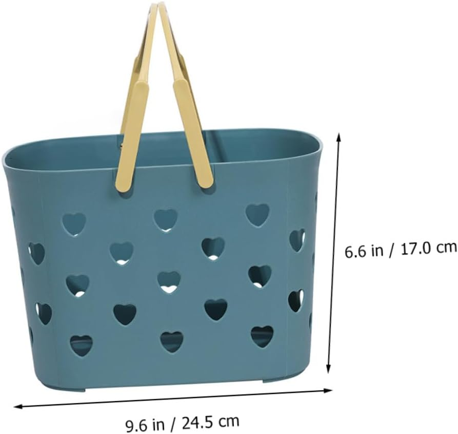 FOYTOKI Portable Hollowed Plastic Shower Basket with Handle for Bathroom Storage Organizer Efficient Drain Design for Towels Soap Makeup and Sundries and Practical Household Storage Holder image number 6