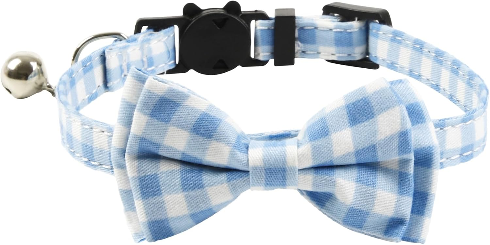 Bowtie Cat Collars Breakaway with Bell, Adjustable Cute Kitty Collars Safety Buckle Kitten Collar for Cat Puppy (Blue, 20-28CM) image number 4