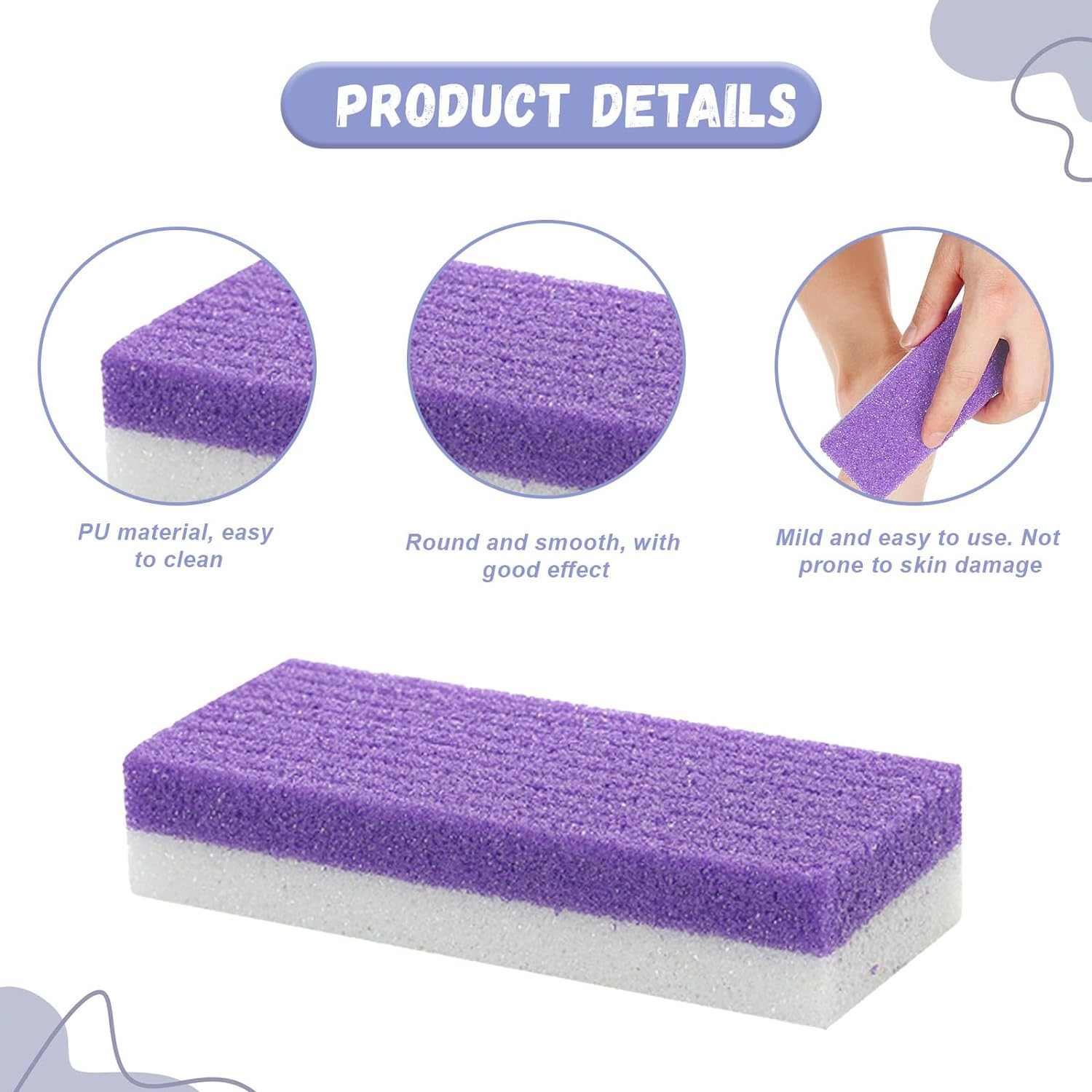 2Pcs Pumice Stone for Feet,Pedicure Tools,Pumice Stone,Foot Pumice,Foot Pumice Stones,Callus Remover Scrubber Skin Cleaner (Purple) image number 2