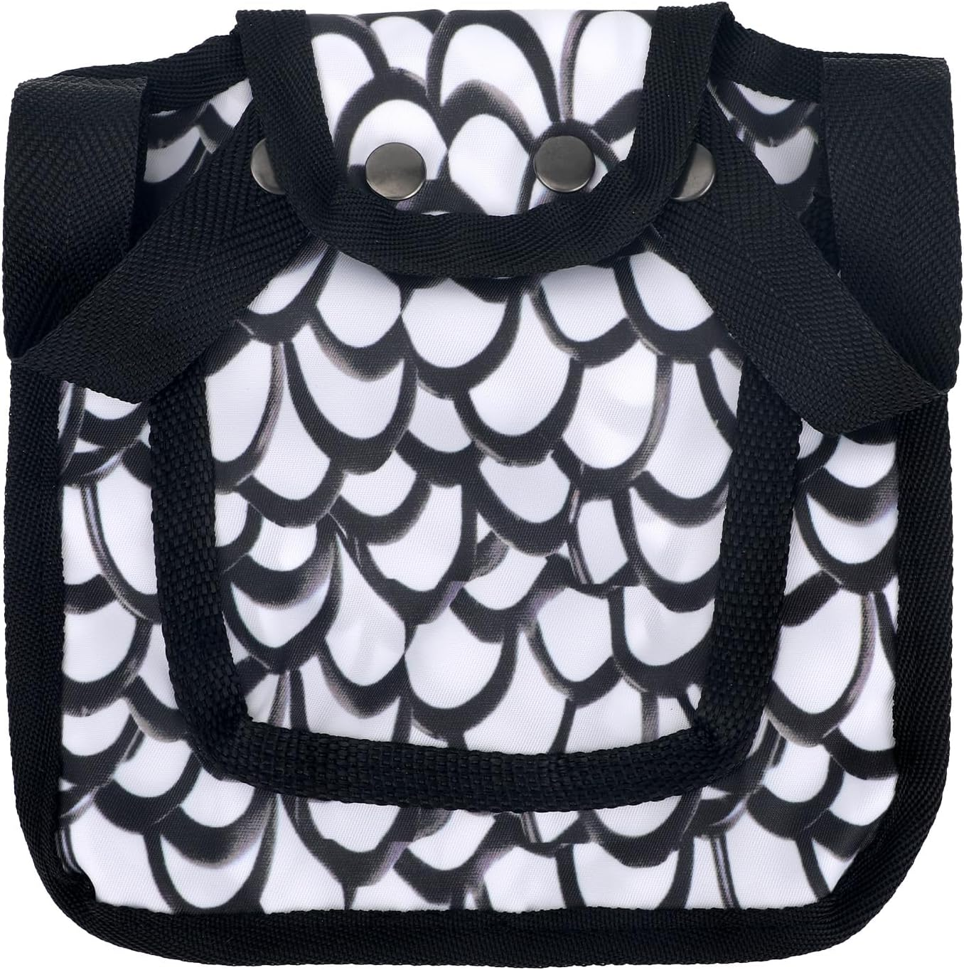 Chicken Saddle for Hens, 7.48 Inch Comfortable Hen Aprons with Adjustable Strap Chicken Back & Side Protector Outdoor Poultry Protective Accessories (Black and White) image number 2