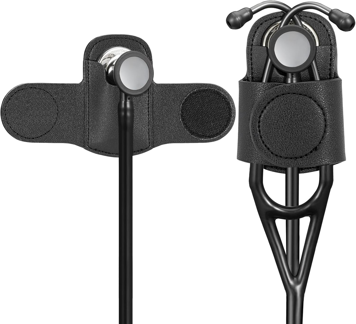 Leather Stethoscope Holder Hip Clip, Stethoscope Hip Holder for Waist Belt, Clip-On Stethoscopeholder for Physicians Nurses(Black)