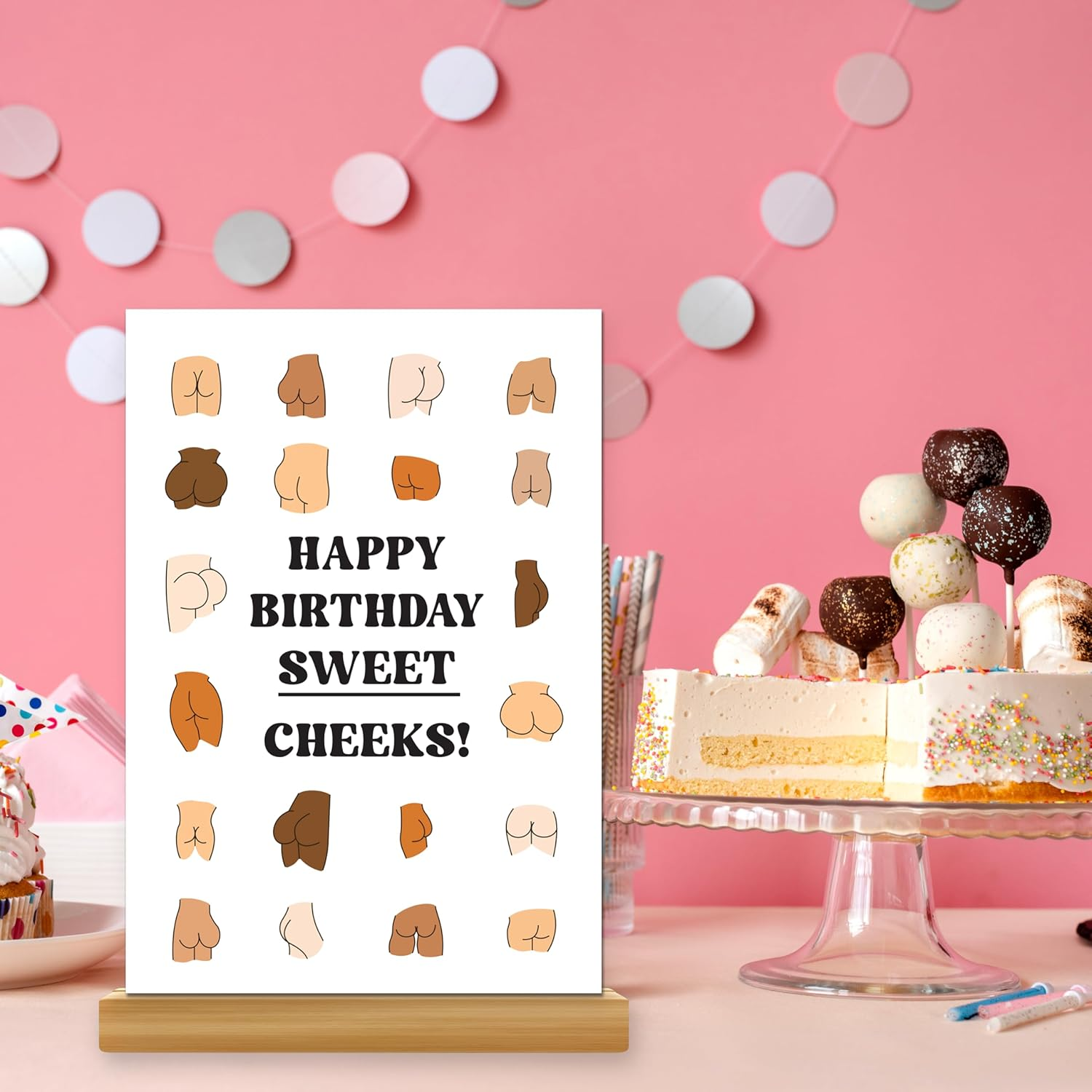 Adult Greeting Funny Birthday Cards for Women or Men. Sweet Cheeks Giant Card & Mailing Envelope. Dirty Anniversary 13X9 In. Ass Illustrations for Her Him. Bday Decor Ideas for Best Friend Coworker. image number 4