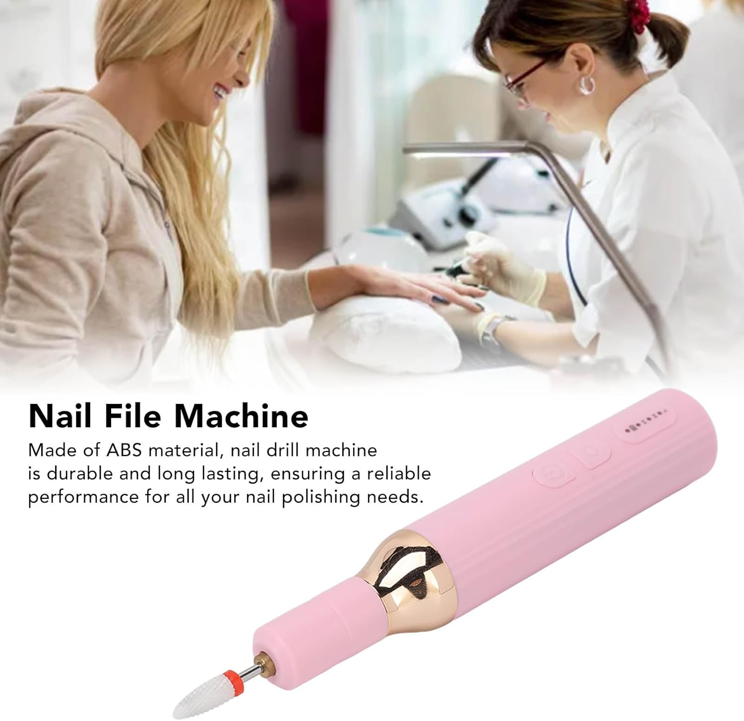 Electric Nail Drill, Nail Polisher, Dual Type C, Rechargeable, Portable, Rechargeable, Nail Polisher, Pen Type, Electric Nail Grinder for Nail Salon, Home, Travel image number 1