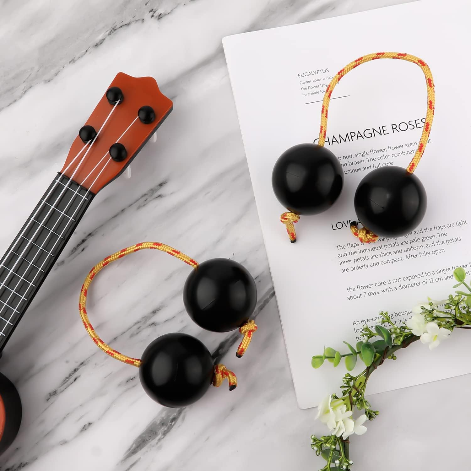 [2 Pairs] Kashaka Aslatua Shaker, Kashaka Bananula Musical Instrument, African Traditional Musical Instruments, Shaker Instrument for Children, Adults, Wedding, Parties, Music Lessons image number 3