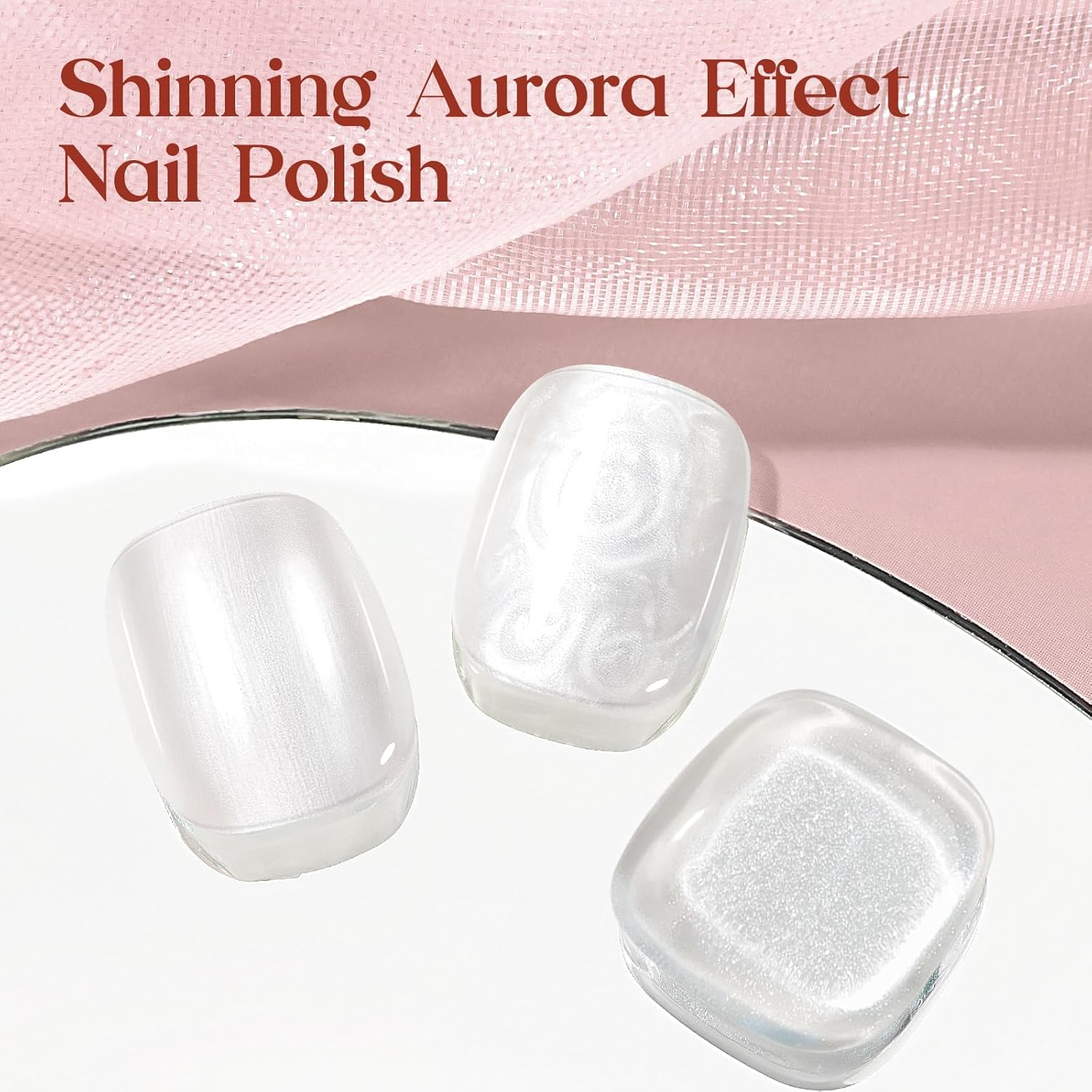 MIZHSE Nail Polish: 15Ml Aurora Milky White Nail Polish Mermaid Pearl Nail Polish Quick Dry, Fingernail and Toenail Polish Glossy Long Lasting Nail Polish Trendy DIY at Home Nail Gift Spree image number 2