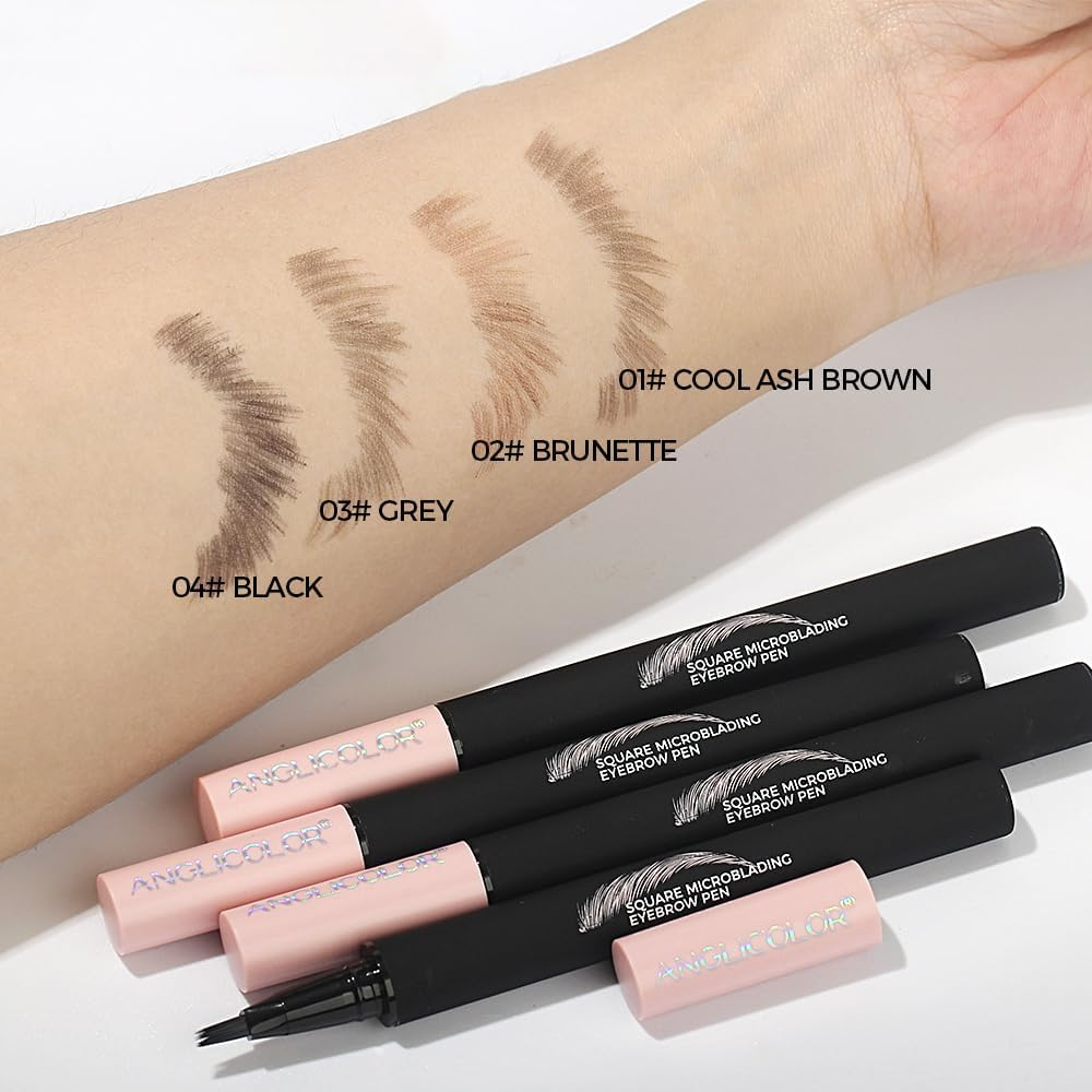 Liquid Microblading Eyebrow Pencils,Quick-Drying Brow-Fection Pen with Angled Square Tip for Hair-Like Strokes,Waterproof, for Eyebrows, Hairline & Beard (01 Caramel Blonde) image number 2