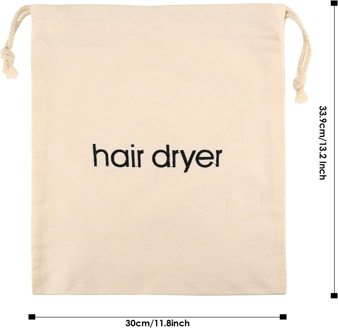 ERKXD 8 Pack Hair Dryer Bags Drawstring Bag Container Hair Dryer Bag for Travel Bathroom Beige image number 3