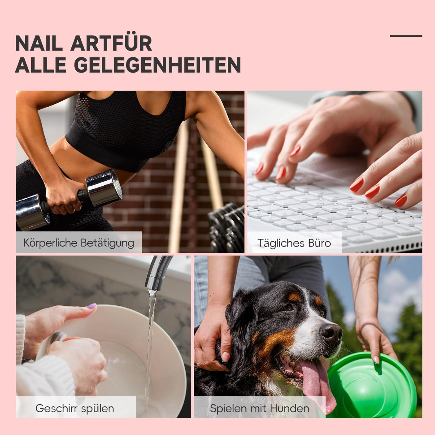 Noerrors Noerrors Glitter Pink False Nails, Pack of 32 Short Almond Oval round Milk Pink Press-On Nails, Shiny Glitter False Nails with Glue, Full Cover for Women and Girls image number 2