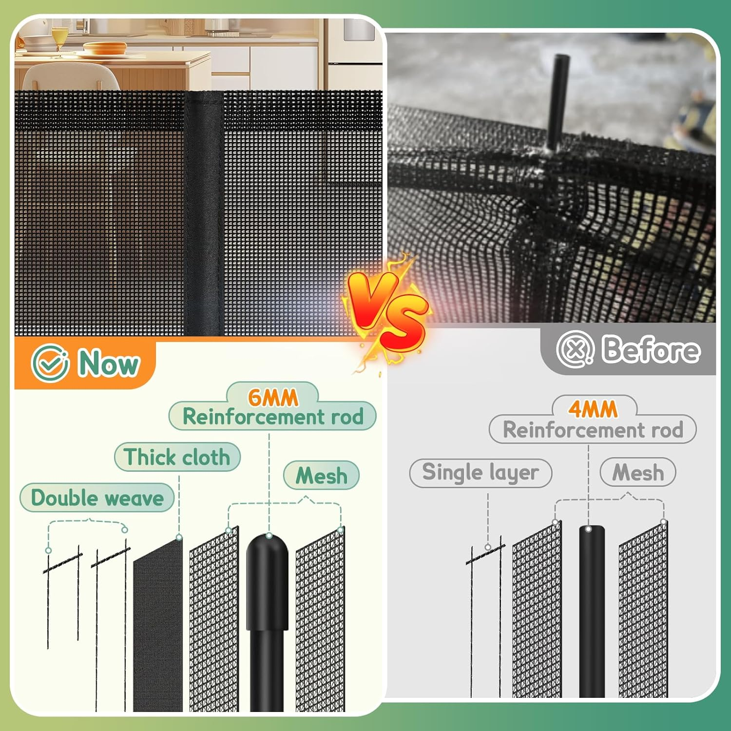 Retractable Baby Gates Extra Wide 150'' Tall 35'' Retractable Dog Gate for Doorways Safe Upgrade Retractable Baby Safety Gate for Stairs,Indoor/Outdoor Retractable Gate,Retractable Pet Gate for Dog - Black image number 3