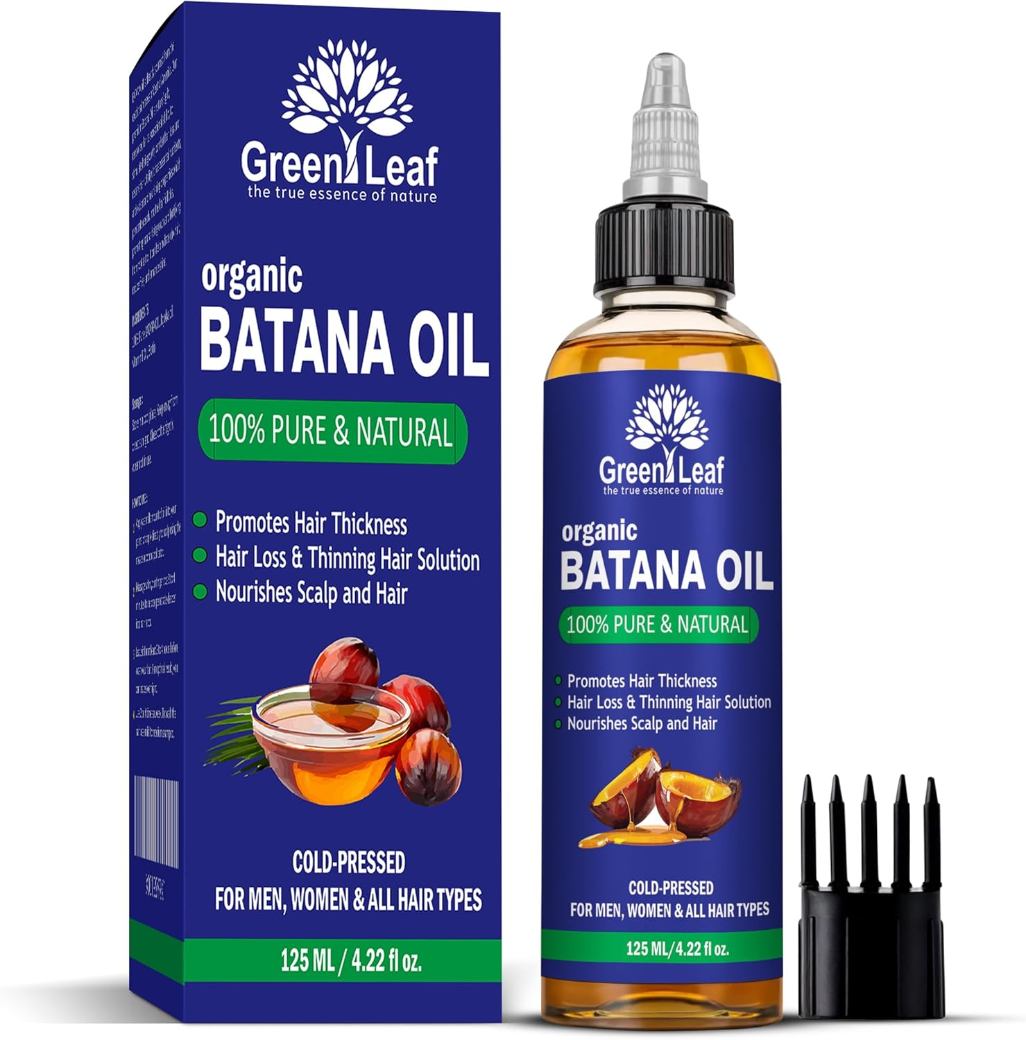 Organic Batana Oil for Hair | 100% Pure & Natural Batana Oil Skin Moisturizer Eyebrows | Premium Quality | Cold-Pressed, Unrefined Batana Oil from Honduras | Ideal for Men & Women | 125 ML