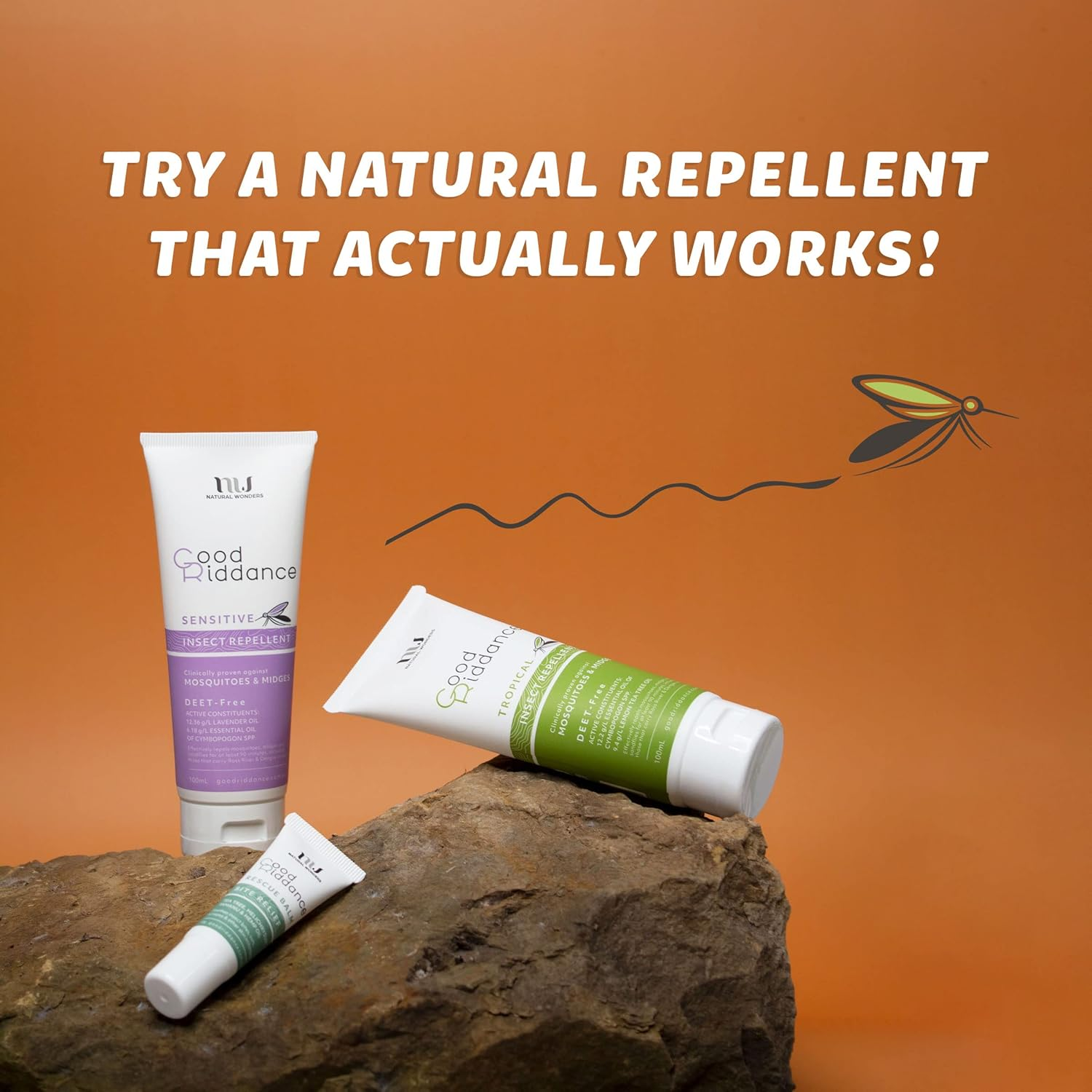 Good Riddance Adventure Pack - Australia'S Favourite Mosquito Repellent Pack - Includes Tropical Insect Repellent 100Ml, Sensitive Insect Repellent 100Ml, and Rescue Balm 10G image number 6