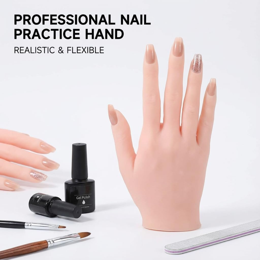 Practice Hand for Acrylic Nails, Mannequin Hand for Practising Nails, Flexible, Bendable Artificial Hand, Nail Hand Practice image number 2