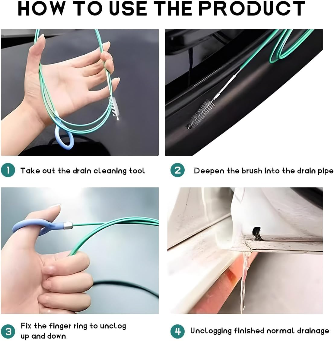 JUSTTOP Car Sunroof Drain Cleaning Tool, 108 Inch Flexible Drain Tube Cleaner, Long Pipe Cleaning Brush for Car Sunroof Windshield Wiper Drain Hole, Universal Car Accessories image number 5