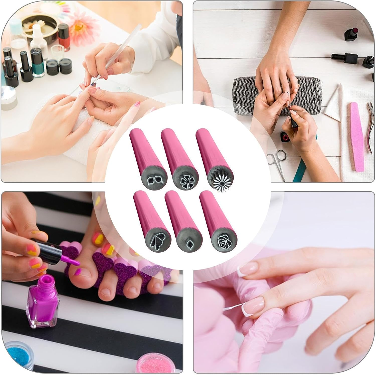 Nail Stamp Pen, Professional Nail Graffiti Pen Set, Fine Nib Multi Purpose Compact Tool Dot Painting for Enthusiasts Experienced Manicurists Women Beginners Travel Home image number 2