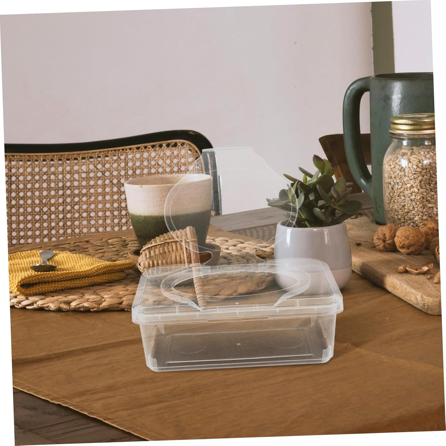 Anneome 2Pcs Portable Refillable Wet Wipes Storage Tissue Dispenser Travel Wipes Holder Tidy Organized image number 3