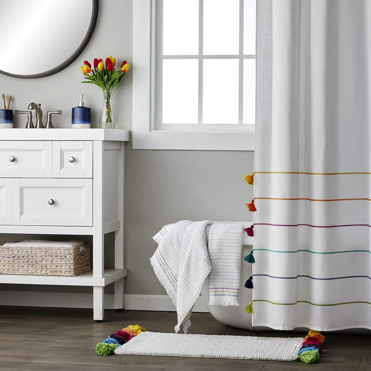 SKL Home by Saturday Knight Ltd. Subtle Stripe Hand Towel (2-Pack), 16X26, Natural image number 4