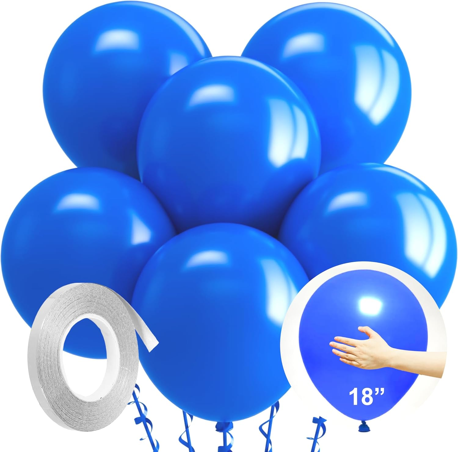 Lumjoy Large Balloons 6Pack 36 Inch Giant Green Latex Balloons with 5M Silver Ribbon, Jumbo Party Balloons for Jungle Theme Birthday Decor, Photo Backdrop & Festival