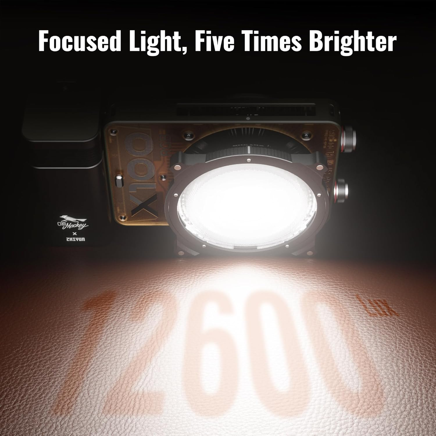 ZHIYUN Mini Lens Reflector (ZY Mount) Adjustable Light Modifier 5X Brightness Boost Suitable for X100RGB X100Bi-Color CX100 X60 Continuous Output Lighting for Photography Video Lighting Tool Only 99G image number 5