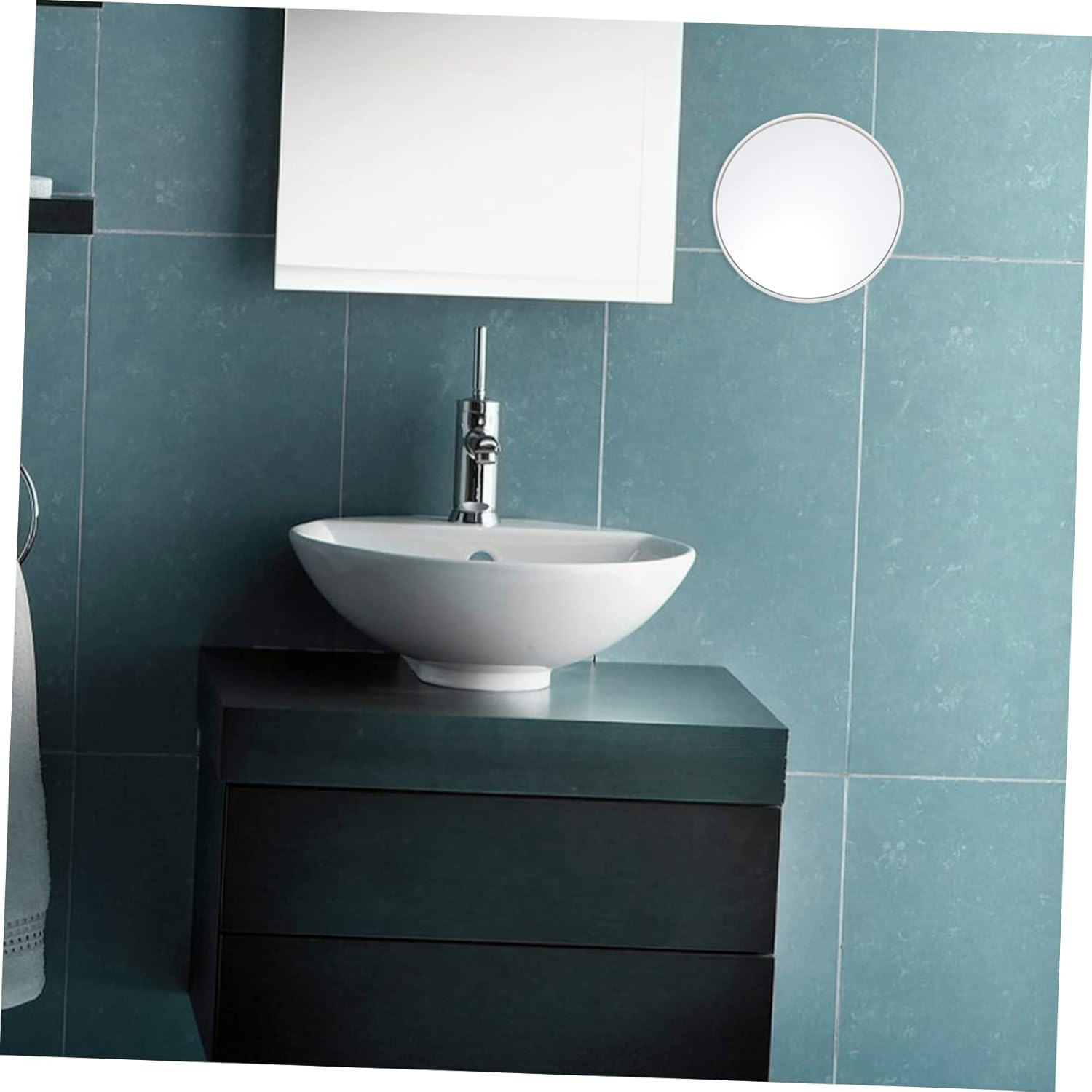 FRCOLOR Suction Cup Vanity Mirror round Mirror with Suction Cups Bathroom Makeup Mirror 10X Magnifying Mirrors Magnifying Suction Mirror Magnified Facial Silver Mirror White X7 Decorate image number 5