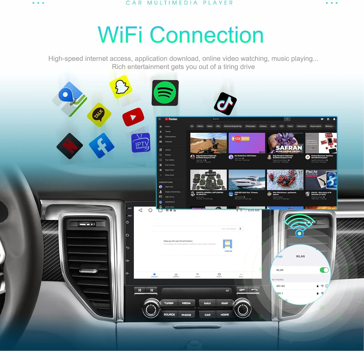 Rimoody 7 Inch Android Double Din Car Stereo Mirror Link, Touchscreen Car Radio 2 Din with GPS Navigation Bluetooth FM RDS Wifi USB Backup Camera 1G 32G image number 4