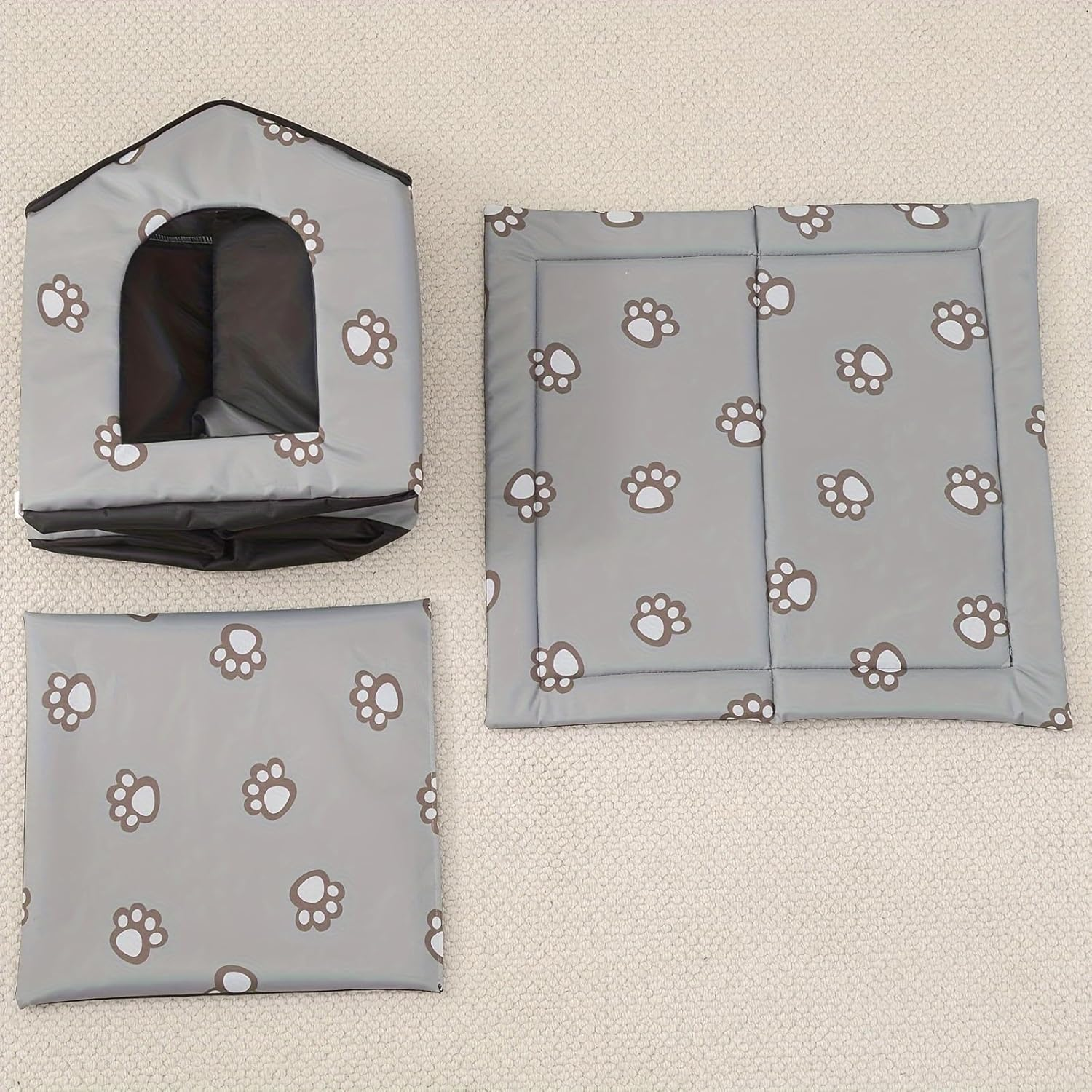 Stray Cat House for Outdoor Feral Cats - Foldable, Thickened Weatherproof Pet Shelter - Warm, Insulated for Cats and Dogsfour Seasons Pet House, Foldable, Indoor/Outdoor (Green, Mediu) - Black image number 4