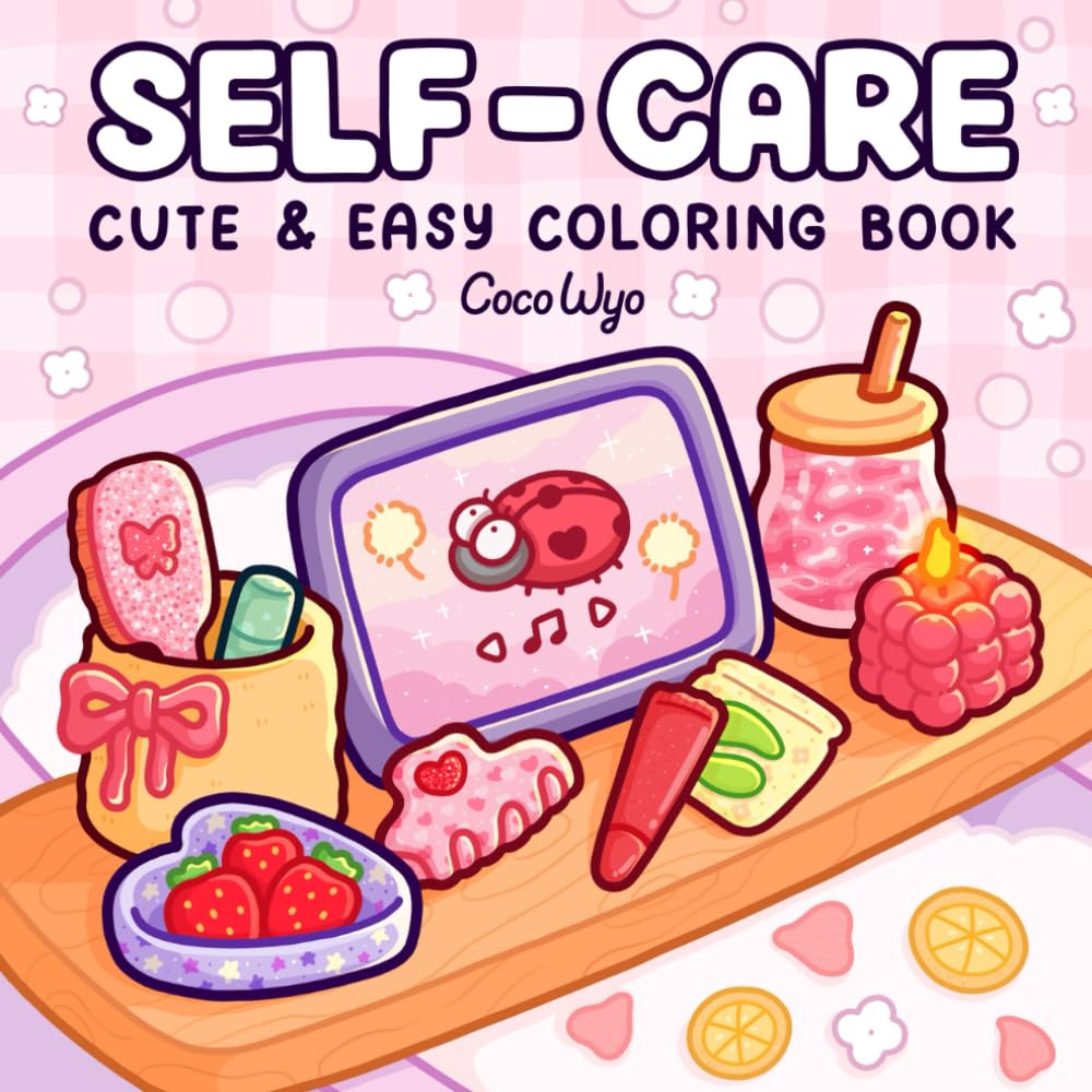 Self-Care: Relaxing Coloring Book for Girls and Adults with Cute and Easy Illustrations image number 6