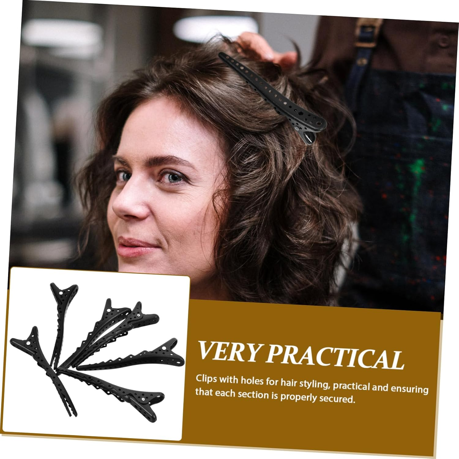 HAKIDZEL 6Pcs Hair Styling Clips Salon Hairdresser Sectioning Clips with Convenient Hole Design for Makeup Durable and Reliable for Various Hairstyles and Hair Types image number 4