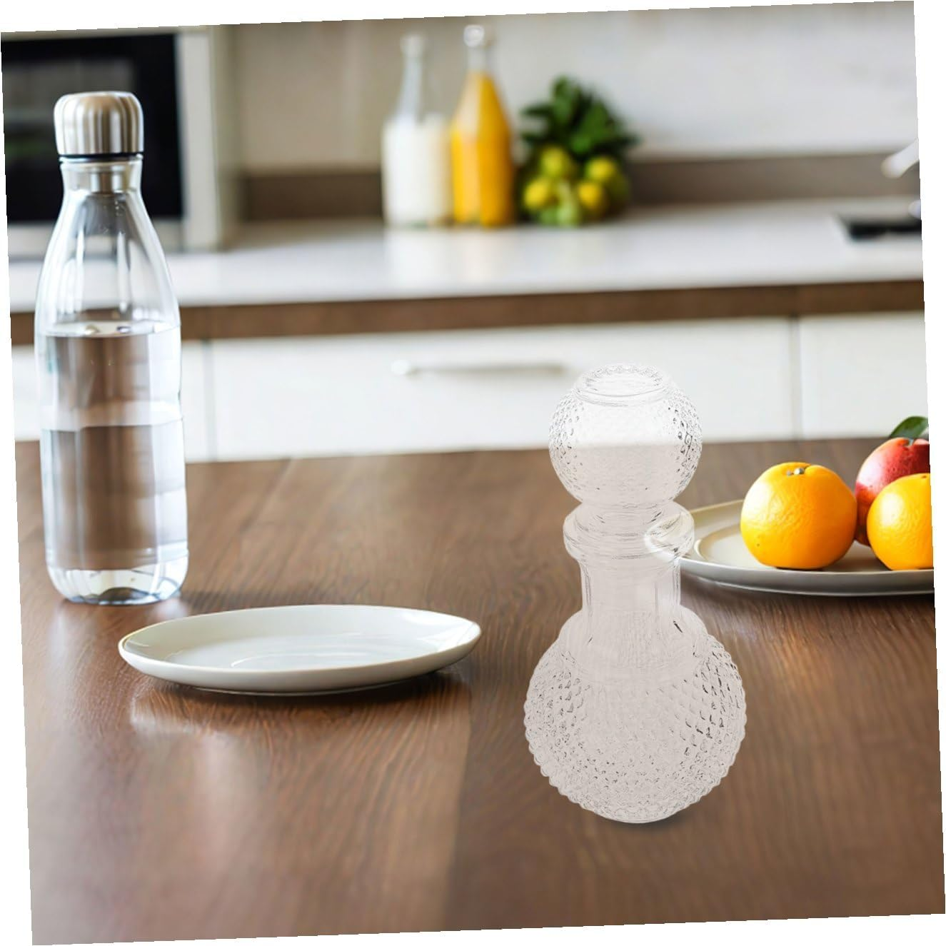 HOMOBABE 2Pcs 250Ml Glass Wine Bottles Thickened Whiskey Decanter Set Creative Globe Design for Home Bar Whiskey and Liquor Packaging image number 1