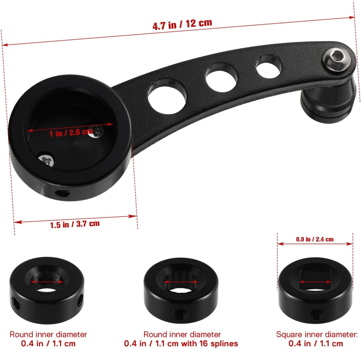 1 Set Car Doors Crank Handle Aluminum Winder Crank Car Window Crank Handle Window Winder Crank Handle Replacement Universal Window Crank Door Knob Opener Cranks Kit Colorado Lift