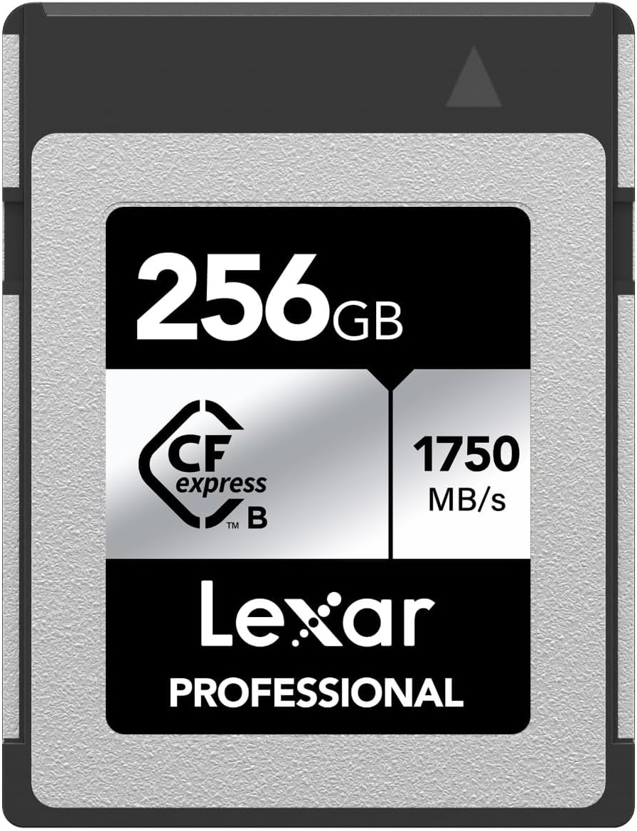 Lexar Professional SILVER Series 256GB Cfexpress Card, Type B Cfe Card up to 1750Mb/S Read, CF Card Adopt Pcie Gen3X2, CF Memory Card Compatible with DSLR, Backward with XQD Camera (LCXEXSL256G-RNENG)