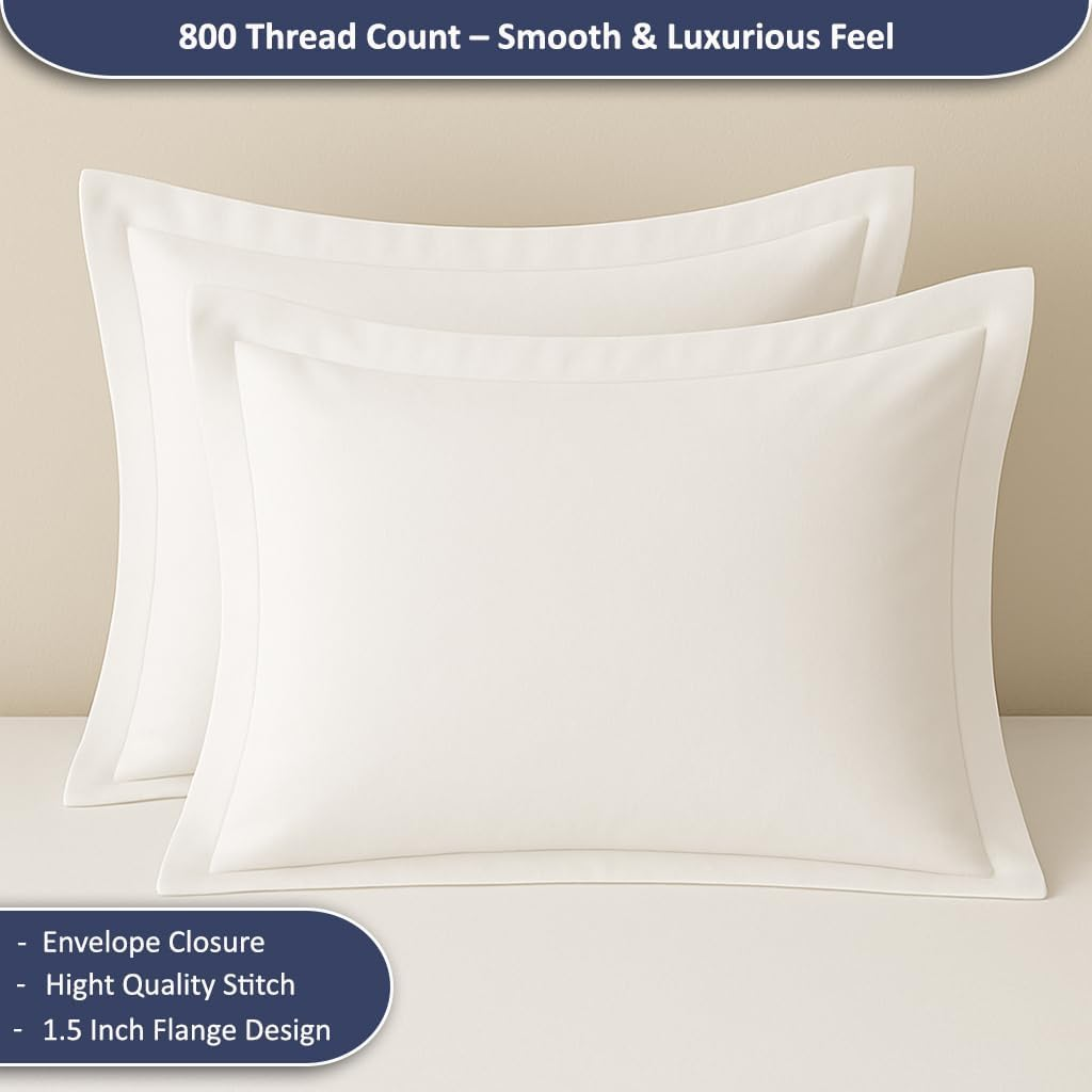 Ebeddy Linens Egyptian Cotton Super King plus 120X120 Size White Duvet Cover Set with Zipper Closer & 7 Corner Ties Soft Cozy 1 Comforter Cover and 2 Pillow Shams Durable Stitch, White Solid image number 5