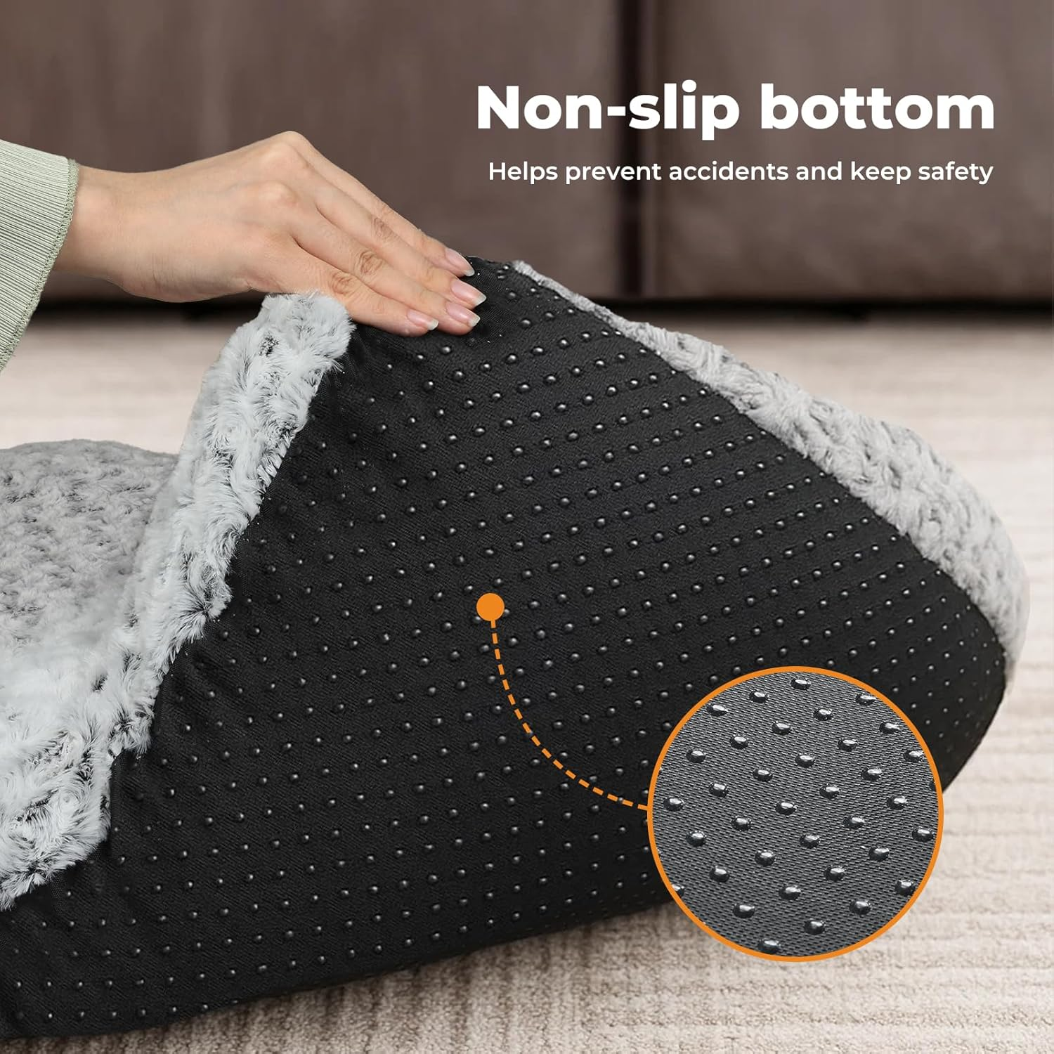 Pawz Calming Dog Bed for Medium Dogs,Fluffy Velvet Pet Bed for Dogs Cats,Anti Anxiety Pet Beds Dog Mattress Mat with Non-Slip Bottom, Waterproof Liner,Machine Washable Dog Bed Cushion(Medium)