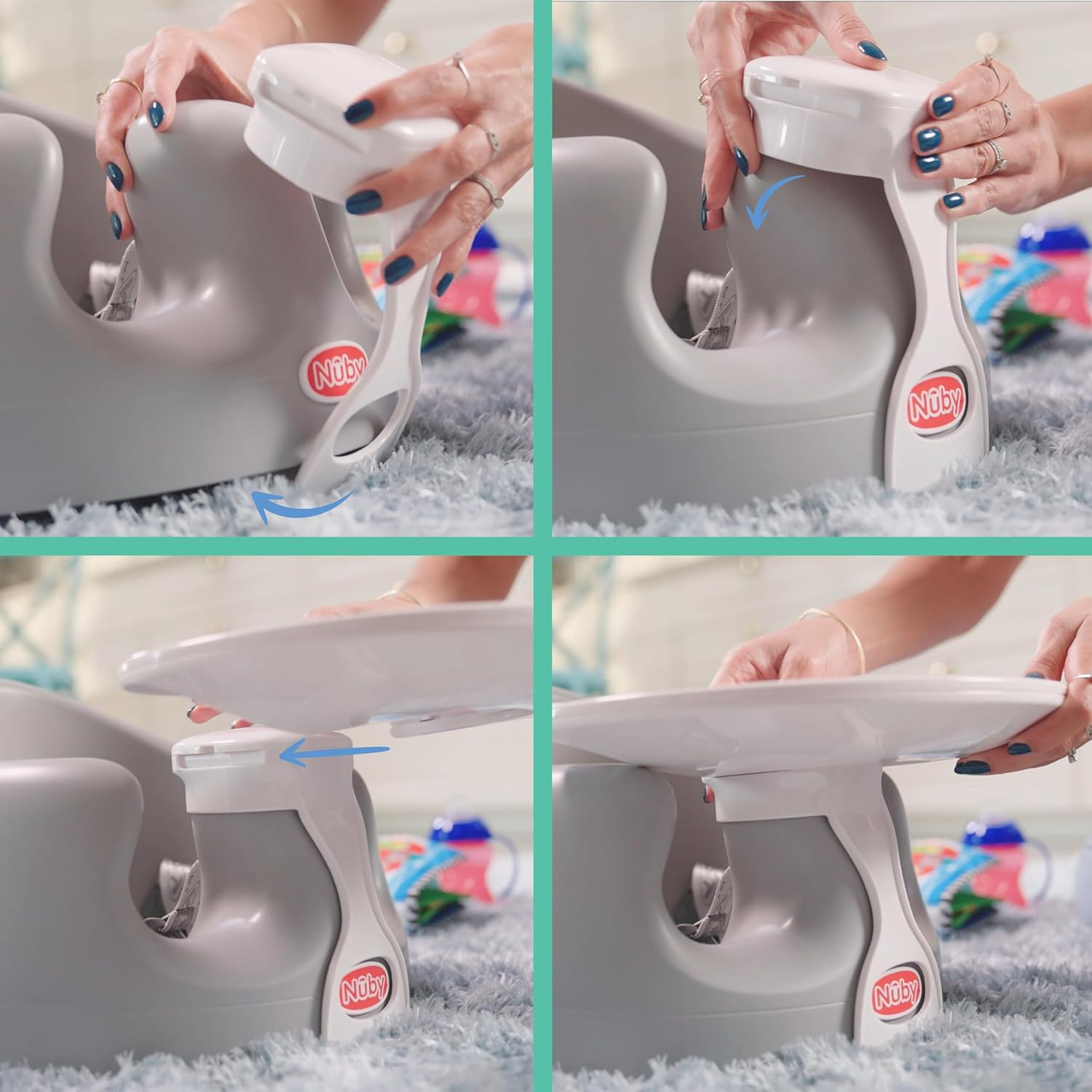 Nuby My Floor Seat Activity Tray with Easy Release Latch, Easy to Clean, for Ages 4-12 Months image number 3