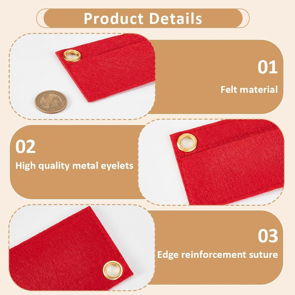 WADORN 5 Colors Purse Felt Insert Organizer, Multipurpose Handbag Liner Tote Bag Organizer with Eyelet in Inner Pocket Storage for Travel Cosmetic Bag, 2.7X6.7 Inch Black image number 3