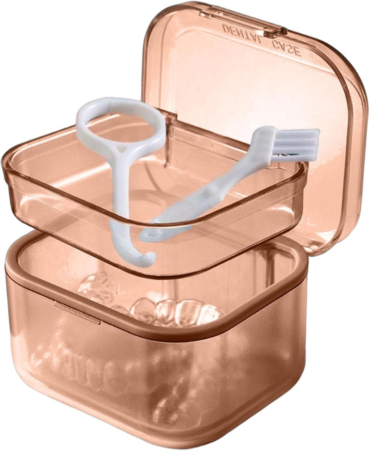 False Teeth Container,Denture Cleaning Case - Denture Box with Strainer, Night Cleaner Denture Bath Box for Retainer, Mouthguard, False