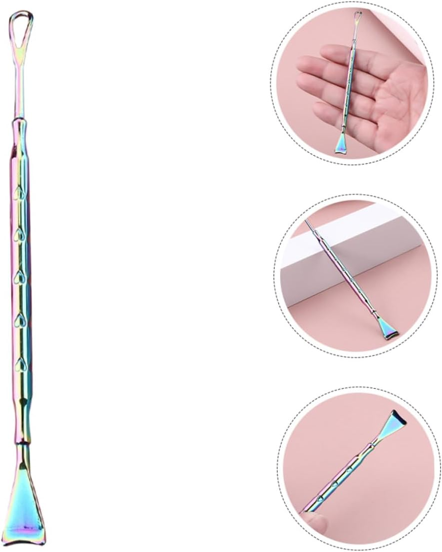 COMPUKAS 2 Pieces Stainless Steel Blackhead Scraper and Metal Pimple Extractor Tool for Facial Skin Care, Titanium-Coated Heart-Shaped Scraper for Nose Pore Cleansing and Blackhead Removal in Beauty Routine image number 5