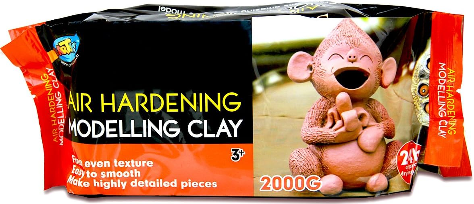 Artoys Air Dry Clay,Modelling Clay,Terracotta 2Kg,Sculpting,Moulding,Preshool Toys,Pretend Play,School Craft Supplies