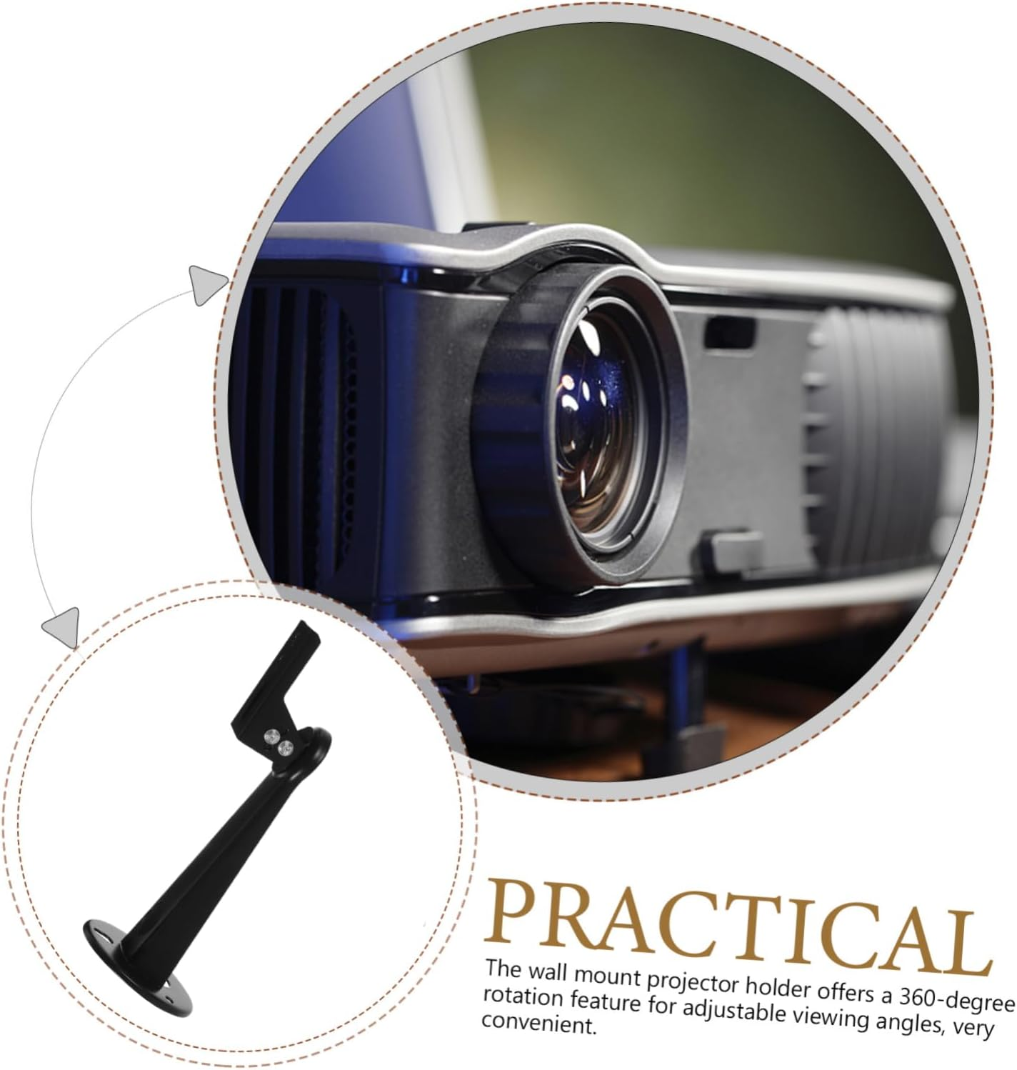 OSALADI Projector Wall Mount Bracket Mini Security Camera Mount Holder Black for Indoor Surveillance and Home Electronics Installation image number 1