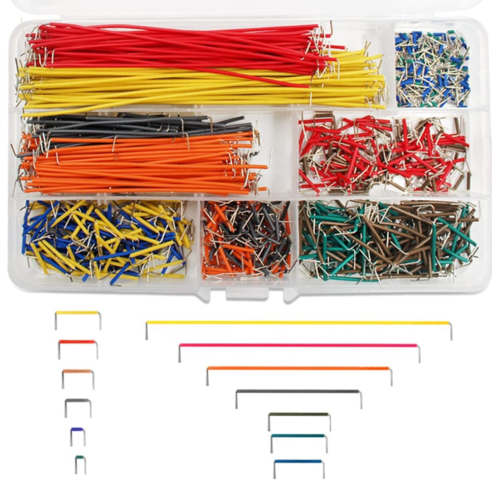 Aikoolwer 840Pcs Breadboard Jumper Wire Kit for Arduin Jumper Wire Cable Assortment U-Shape Solderless Storage Box 14 Vaules 2 Mm/0.08"-125 Mm/4.92" image number 2