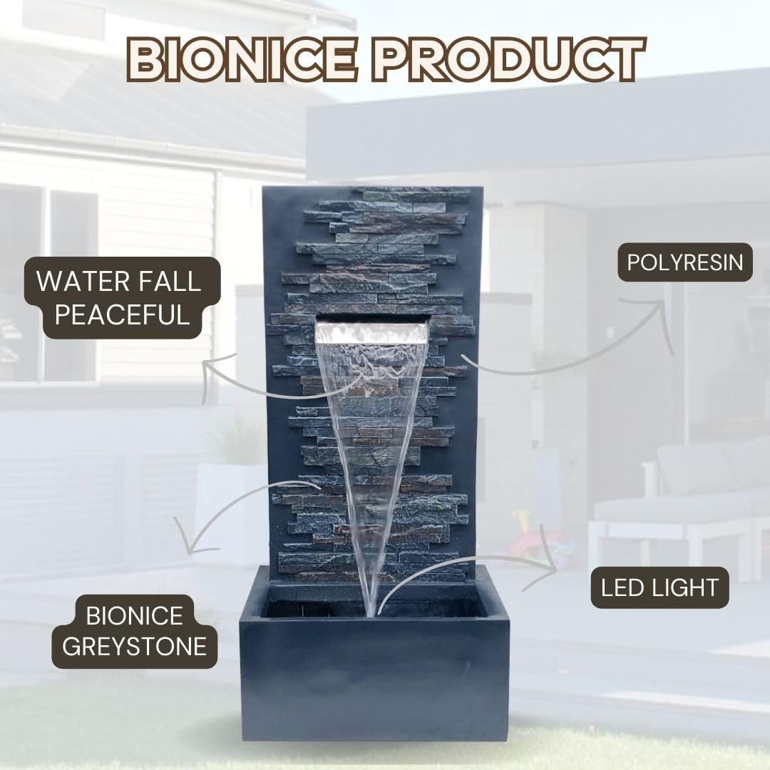 Modern Greystone Waterfall Wall Water Feature Water Fountain