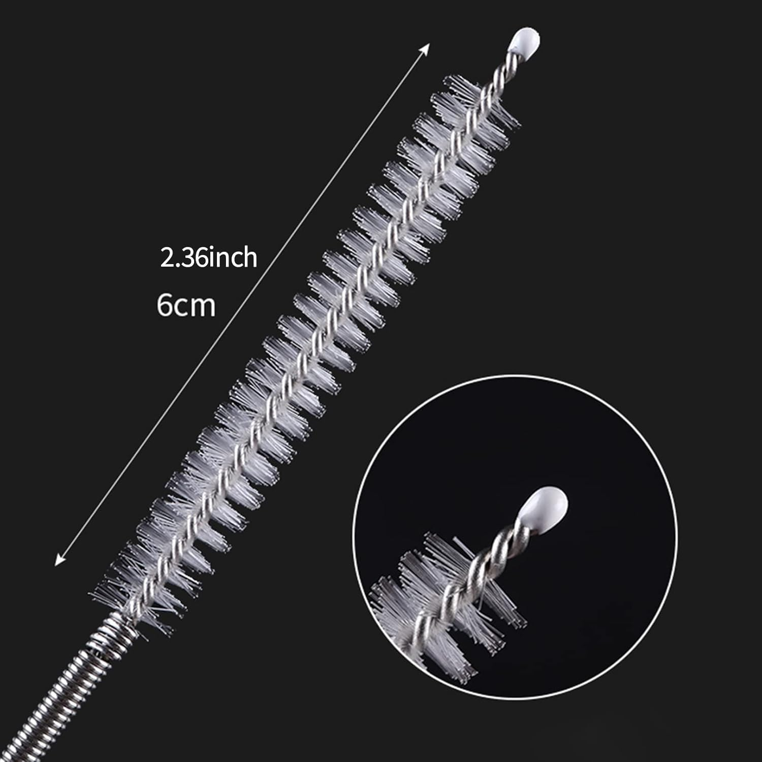 Extra Long Pipe Tube Cleaner Fridge Drain Pipe Dredging Tool Flexible Drain Brush Skinny Tube Spiral Cleaning Brush Drinking Straw Cleaner Brush Nylon Spring Aquarium Filter Brush 155CM (White)