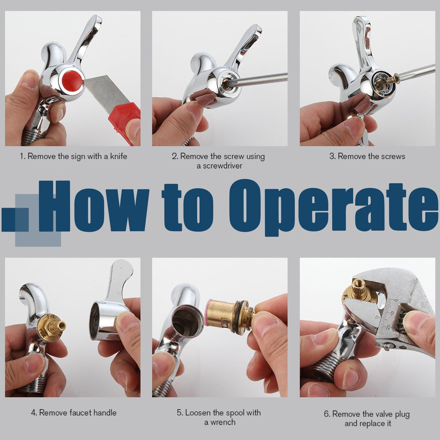 Bestgle Tap Valves Replacement Brass Ceramic Disc Tap Valve Insert Gland Cartridge Quarter Turn 1/2" Mixer Hot and Cold Tap Inner Faucet Valve for Kitchen Bathroom Shower Tap