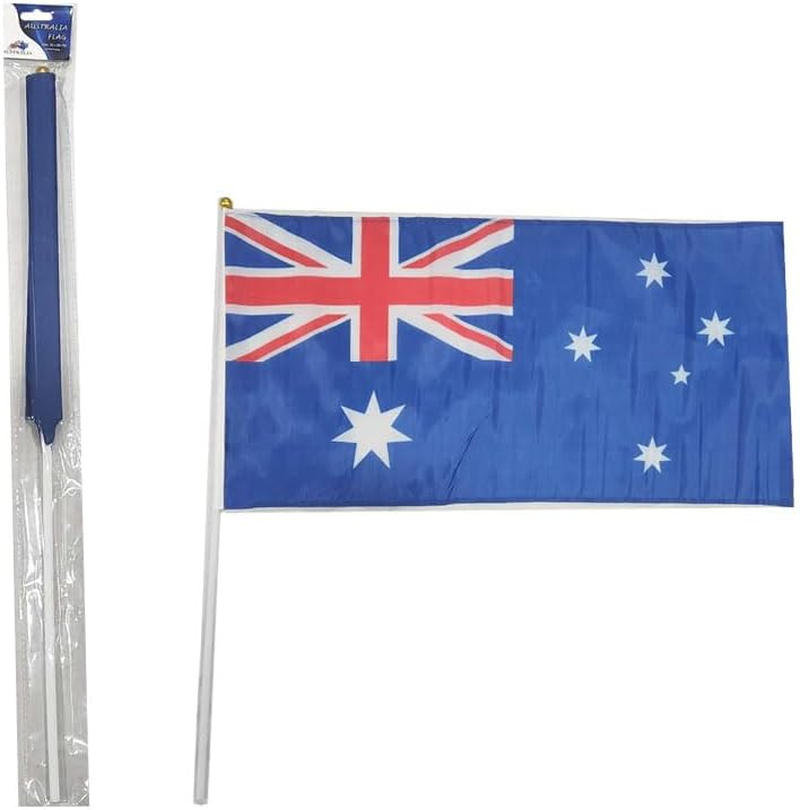[3PCS] LYLAC Australian National Flag with Pole, 30 X 60 Cm